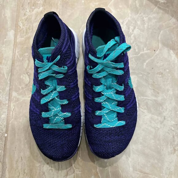 Nike Flyknit Chukka purple teal sz 5.5 639699-500 - Picture 5 of 6